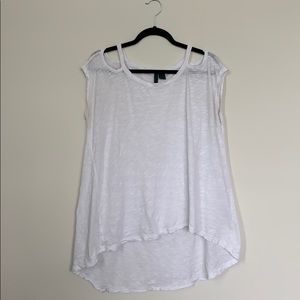 White cold shoulder t-shirt